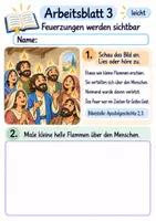 Vorschau - Arbeitsblätter - Pfingsten und die erste Gemeinde | Religion Klasse 1 Arbeitsblätter | Evangelische Religionslehre | 10 Arbeitsblätter als PDF - Seite 3