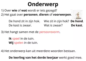 Voorbeeld - Onderwerp en persoonsvorm zoeken - Hoe? - Voorblad