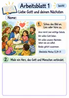 Vorschau - Arbeitsblätter - Miteinander leben wie Jesus | Religion Klasse 1 Arbeitsblätter | Evangelische Religionslehre | 10 Arbeitsblätter als PDF - Seite 1