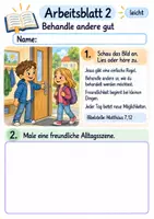 Vorschau - Arbeitsblätter - Miteinander leben wie Jesus | Religion Klasse 1 Arbeitsblätter | Evangelische Religionslehre | 10 Arbeitsblätter als PDF - Seite 2