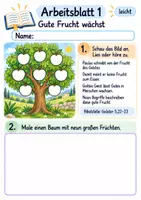 Vorschau - Arbeitsblätter - Die Frucht des Geistes | Religion Klasse 1 Arbeitsblätter | Evangelische Religionslehre | 10 Arbeitsblätter als PDF - Seite 1