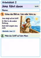 Vorschau - Arbeitsblätter - Jona – Gott gibt eine neue Chance | Religion Klasse 1 Arbeitsblätter | Evangelische Religionslehre | 10 Arbeitsblätter als PDF - Seite 2
