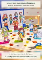 Vorschau - Mal- und Bastelvorlagen - Herbstspiel: 14 Kulissen & 35 Figuren - Deckblatt