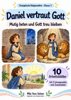 Vorschau - Arbeitsblätter - Daniel vertraut Gott | Religion Klasse 1 Arbeitsblätter | Evangelische Religionslehre | 10 Arbeitsblätter als PDF - Deckblatt