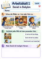 Vorschau - Arbeitsblätter - Daniel vertraut Gott | Religion Klasse 1 Arbeitsblätter | Evangelische Religionslehre | 10 Arbeitsblätter als PDF - Seite 1