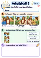 Vorschau - Arbeitsblätter - Der verlorene Sohn | Religion Klasse 1 Arbeitsblätter | Evangelische Religionslehre | 10 Arbeitsblätter als PDF - Seite 1