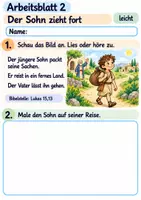 Vorschau - Arbeitsblätter - Der verlorene Sohn | Religion Klasse 1 Arbeitsblätter | Evangelische Religionslehre | 10 Arbeitsblätter als PDF - Seite 2
