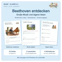Vorschau - Unterrichtsreihen - Beethoven entdecken – Lesetexte, Hörstationen & Kreativaufgaben | Musik Klasse 3/4 + digitale Tafelbilder - Deckblatt
