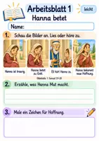 Vorschau - Arbeitsblätter - Samuel hört Gottes Ruf | Religion Klasse 1 Arbeitsblätter | Evangelische Religionslehre | 10 Arbeitsblätter als PDF - Seite 1