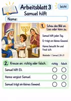 Vorschau - Arbeitsblätter - Samuel hört Gottes Ruf | Religion Klasse 1 Arbeitsblätter | Evangelische Religionslehre | 10 Arbeitsblätter als PDF - Seite 3