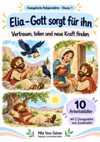 Vorschau - Arbeitsblätter - Elia – Gott sorgt für ihn | Religion Klasse 1 Arbeitsblätter | Evangelische Religionslehre | 10 Arbeitsblätter als PDF - Deckblatt