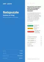 Vorschau - Stationenlernen - Satzpuzzle Satzbau A1–B1 | DaF/DaZ Grammatikspiel - Seite 1