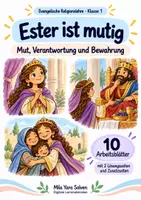 Vorschau - Arbeitsblätter - Ester ist mutig | Religion Klasse 1 Arbeitsblätter | Evangelische Religionslehre | 10 Arbeitsblätter als PDF - Deckblatt