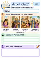 Vorschau - Arbeitsblätter - Ester ist mutig | Religion Klasse 1 Arbeitsblätter | Evangelische Religionslehre | 10 Arbeitsblätter als PDF - Seite 1