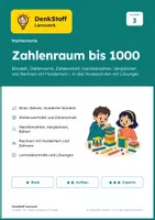 Vorschau - Arbeitsblätter - Zahlenraum 1000 Klasse 3 – Stellenwerte - Deckblatt