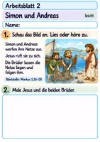 Vorschau - Arbeitsblätter - Jesus ruft seine Freunde | Religion Klasse 1 Arbeitsblätter | Evangelische Religionslehre | 10 Arbeitsblätter als PDF - Seite 2