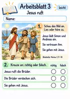 Vorschau - Arbeitsblätter - Jesus ruft seine Freunde | Religion Klasse 1 Arbeitsblätter | Evangelische Religionslehre | 10 Arbeitsblätter als PDF - Seite 3
