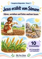Vorschau - Arbeitsblätter - Jesus erzählt vom Sämann | Religion Klasse 1 Arbeitsblätter | Evangelische Religionslehre | 10 Arbeitsblätter als PDF - Deckblatt