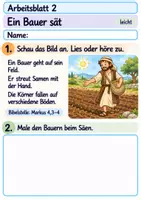 Vorschau - Arbeitsblätter - Jesus erzählt vom Sämann | Religion Klasse 1 Arbeitsblätter | Evangelische Religionslehre | 10 Arbeitsblätter als PDF - Seite 2