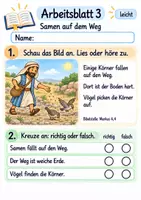 Vorschau - Arbeitsblätter - Jesus erzählt vom Sämann | Religion Klasse 1 Arbeitsblätter | Evangelische Religionslehre | 10 Arbeitsblätter als PDF - Seite 3