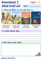 Vorschau - Arbeitsblätter - Jakob – Gott begleitet ihn | Religion Klasse 1 Arbeitsblätter | Evangelische Religionslehre | 10 Arbeitsblätter als PDF - Seite 1