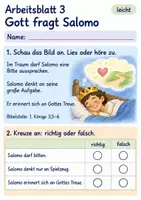 Vorschau - Arbeitsblätter - Salomo bittet um Weisheit | Religion Klasse 1 Arbeitsblätter | Evangelische Religionslehre | 10 Arbeitsblätter als PDF - Seite 3