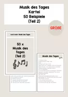 Vorschau - Aufgabenkarten - Musik des Tages (Teil 2) Ritual für den Musikunterricht - Deckblatt