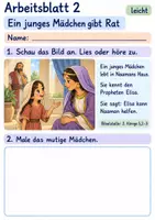 Vorschau - Arbeitsblätter - Naaman wird gesund | Religion Klasse 1 Arbeitsblätter | Evangelische Religionslehre | 10 Arbeitsblätter als PDF - Seite 2