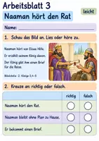 Vorschau - Arbeitsblätter - Naaman wird gesund | Religion Klasse 1 Arbeitsblätter | Evangelische Religionslehre | 10 Arbeitsblätter als PDF - Seite 3