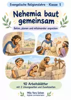 Vorschau - Arbeitsblätter - Nehemia baut gemeinsam | Religion Klasse 1 Arbeitsblätter | Evangelische Religionslehre | 10 Arbeitsblätter als PDF - Deckblatt