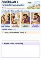Vorschau - Arbeitsblätter - Nehemia baut gemeinsam | Religion Klasse 1 Arbeitsblätter | Evangelische Religionslehre | 10 Arbeitsblätter als PDF - Seite 1