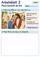 Vorschau - Arbeitsblätter - Jesus auf der Hochzeit in Kana | Religion Klasse 1 Arbeitsblätter | Evangelische Religionslehre | 10 Arbeitsblätter als PDF - Seite 2