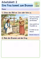 Vorschau - Arbeitsblätter - Jesus und die Frau am Brunnen | Religion Klasse 1 Arbeitsblätter | Evangelische Religionslehre | 10 Arbeitsblätter als PDF - Seite 2