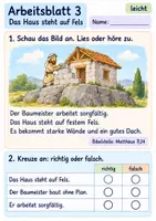 Vorschau - Arbeitsblätter - Jesus erzählt vom Haus auf Fels | Religion Klasse 1 Arbeitsblätter | Evangelische Religionslehre | 10 Arbeitsblätter als PDF - Seite 3