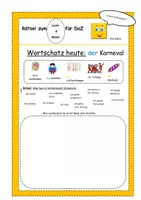 Vorschau - Spiele - Klaro DaZ & SU Rätsel Lies und Male der Karneval + Mini Memory® - Seite 1
