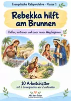 Vorschau - Arbeitsblätter - Rebekka hilft am Brunnen | Religion Klasse 1 Arbeitsblätter | Evangelische Religionslehre | 10 Arbeitsblätter als PDF - Deckblatt