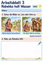 Vorschau - Arbeitsblätter - Rebekka hilft am Brunnen | Religion Klasse 1 Arbeitsblätter | Evangelische Religionslehre | 10 Arbeitsblätter als PDF - Seite 3