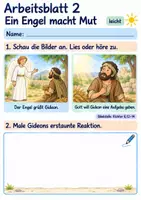 Vorschau - Arbeitsblätter - Gideon bekommt Mut | Religion Klasse 1 Arbeitsblätter | Evangelische Religionslehre | 10 Arbeitsblätter als PDF - Seite 2