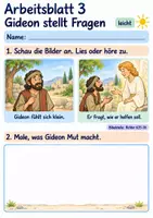 Vorschau - Arbeitsblätter - Gideon bekommt Mut | Religion Klasse 1 Arbeitsblätter | Evangelische Religionslehre | 10 Arbeitsblätter als PDF - Seite 3