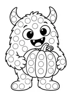 Vorschau - Arbeitsblätter - Dot-Marker - Herbst Monster Feinmotorik Arbeitsblätter - Seite 1