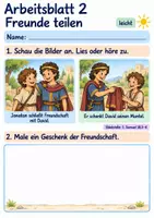 Vorschau - Arbeitsblätter - David und Jonatan halten zusammen | Religion Klasse 1 Arbeitsblätter | Evangelische Religionslehre | 10 Arbeitsblätter als PDF - Seite 2