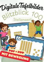 Vorschau - Präsentationen/Tafelbilder - Blitzblick 100 – Stellenwert & Bewegung | digitale Tafelbilder - Deckblatt