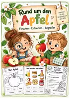 Vorschau - Arbeitsblätter - 🍎 Der Apfel – Forscherheft & Arbeitsblätter-Klasse 1+2 - Deckblatt