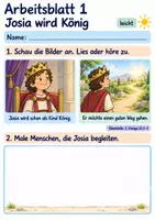 Vorschau - Arbeitsblätter - Josia entdeckt Gottes Wort | Religion Klasse 1 Arbeitsblätter | Evangelische Religionslehre | 10 Arbeitsblätter als PDF - Seite 1