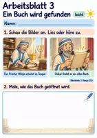 Vorschau - Arbeitsblätter - Josia entdeckt Gottes Wort | Religion Klasse 1 Arbeitsblätter | Evangelische Religionslehre | 10 Arbeitsblätter als PDF - Seite 3