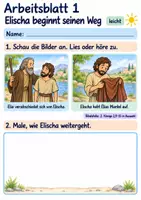Vorschau - Arbeitsblätter - Elischa hilft Menschen | Religion Klasse 1 Arbeitsblätter | Evangelische Religionslehre | 10 Arbeitsblätter als PDF - Seite 1