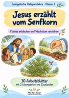 Vorschau - Arbeitsblätter - Jesus erzählt vom Senfkorn | Religion Klasse 1 Arbeitsblätter | Evangelische Religionslehre | 10 Arbeitsblätter als PDF - Deckblatt