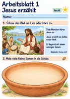 Vorschau - Arbeitsblätter - Jesus erzählt vom Senfkorn | Religion Klasse 1 Arbeitsblätter | Evangelische Religionslehre | 10 Arbeitsblätter als PDF - Seite 1