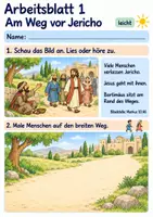 Vorschau - Arbeitsblätter - Bartimäus ruft nach Jesus | Religion Klasse 1 Arbeitsblätter | Evangelische Religionslehre | 10 Arbeitsblätter als PDF - Seite 1