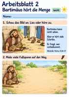 Vorschau - Arbeitsblätter - Bartimäus ruft nach Jesus | Religion Klasse 1 Arbeitsblätter | Evangelische Religionslehre | 10 Arbeitsblätter als PDF - Seite 2